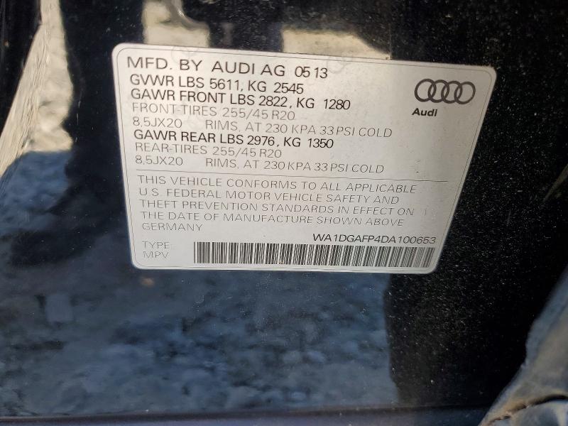 Aukcja sprzedaży 2013 Audi Q5, vin: WA1DGAFP4DA100653, numer aukcji: 65658006