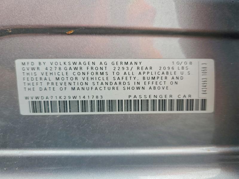 64761786 :رقم المزاد ، WVWDA71K29W141783 vin ، 2009 Volkswagen Rabbit مزاد بيع