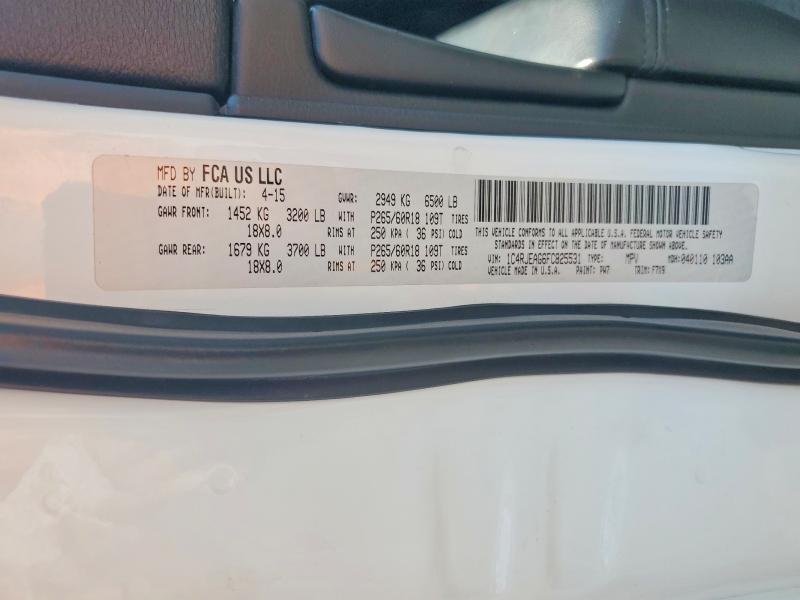 Aukcja sprzedaży 2015 Jeep Grand Cherokee, vin: 1C4RJEAG6FC825531, numer aukcji: 65031126
