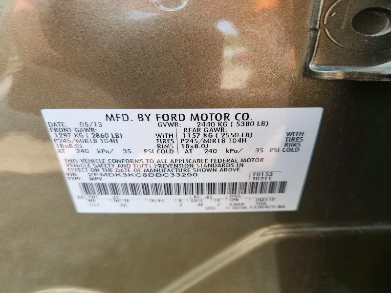 2013 Ford Edge მანქანა იყიდება აუქციონზე, vin: 2FMDK3KC8DBC33290, აუქციონის ნომერი: 64398966