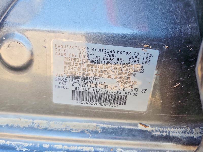66745126 :رقم المزاد ، 3N1CN8DV0ML897111 vin ، 2021 Nissan Versa مزاد بيع