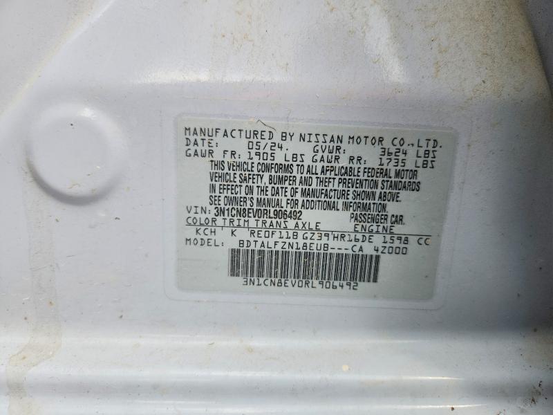 Продажа на аукционе авто 2024 Nissan Versa, vin: 3N1CN8EV0RL906492, номер лота: 66073856