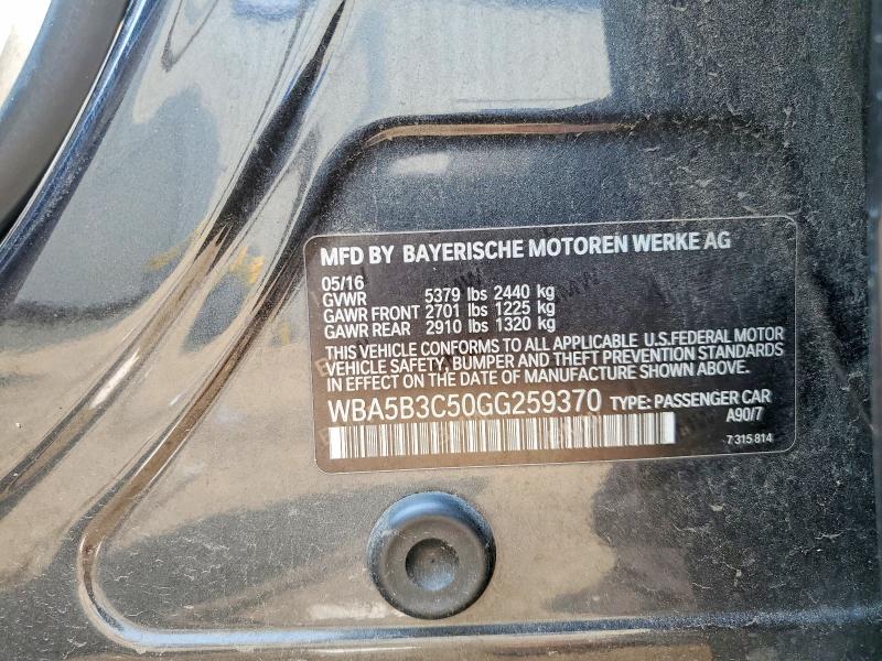 Aukcja sprzedaży 2016 Bmw 535, vin: WBA5B3C50GG259370, numer aukcji: 63767706