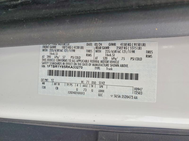 Продажа на аукционе авто 2024 Ford Transit, vin: 1FTBR1Y85RKA33270, номер лота: 64134356