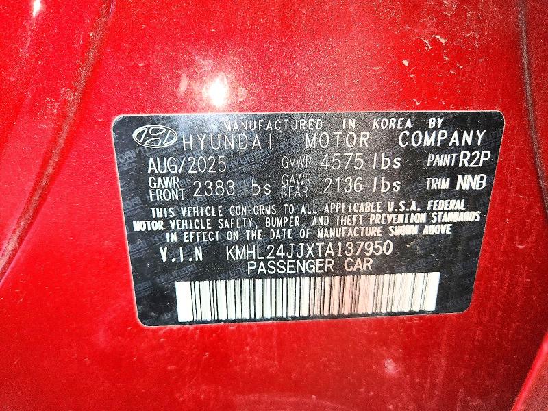 Продаж на аукціоні авто 2026 Hyundai Sonata Hybrid, vin: KMHL24JJXTA137950, номер лоту: 64067206