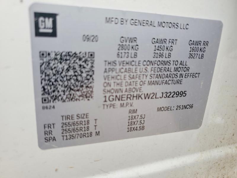 Aukcja sprzedaży 2020 Chevrolet Traverse, vin: 1GNERHKW2LJ322995, numer aukcji: 63782296