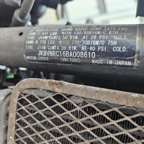 58879616 :رقم المزاد ، JKBVNRC16BA008610 vin ، 2011 Kawasaki Vn1700 مزاد بيع