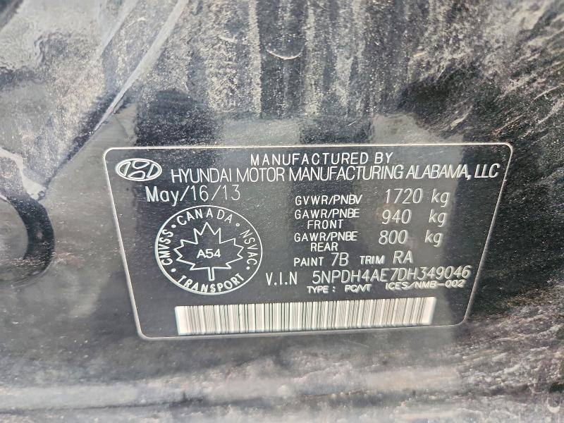 Продаж на аукціоні авто 2013 Hyundai Elantra, vin: 5NPDH4AE7DH349046, номер лоту: 65708346