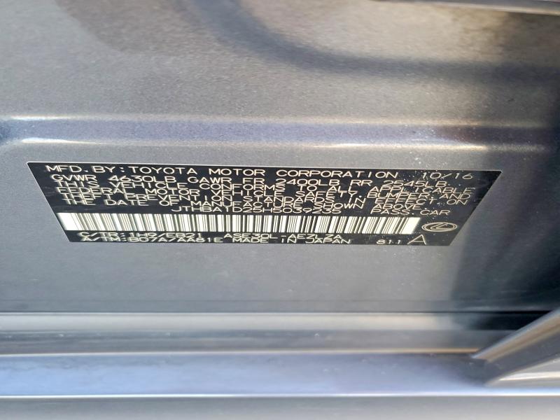 Aukcja sprzedaży 2017 Lexus Is, vin: JTHBA1D25H5039235, numer aukcji: 63747266