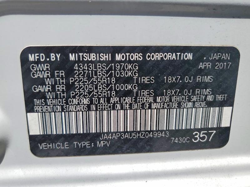Aukcja sprzedaży 2017 Mitsubishi Outlander Sport, vin: JA4AP3AU5HZ049943, numer aukcji: 64967876