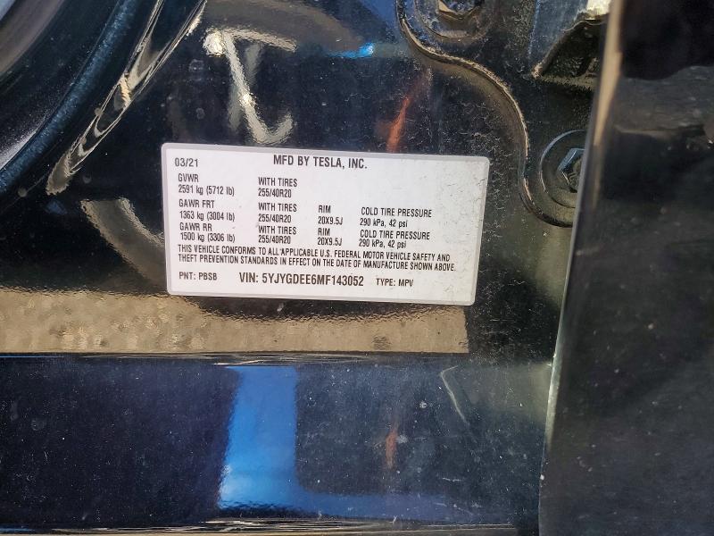 Aukcja sprzedaży 2021 Tesla Model Y, vin: 5YJYGDEE6MF143052, numer aukcji: 63800946