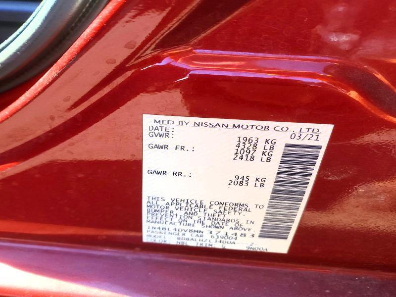 64477156 :رقم المزاد ، 1N4BL4DV8MN371483 vin ، 2021 Nissan Altima مزاد بيع