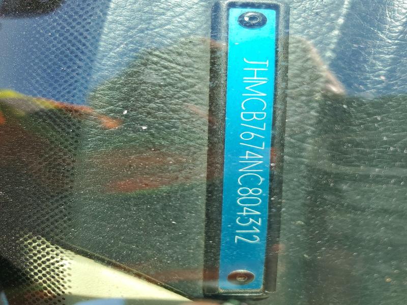 66489546 :رقم المزاد ، JHMCB7674NC804312 vin ، 1992 Honda Accord مزاد بيع