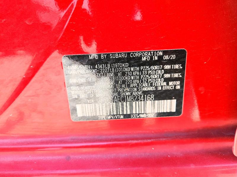 Aukcja sprzedaży 2021 Subaru Crosstrek, vin: JF2GTAEC1M8234168, numer aukcji: 66438416