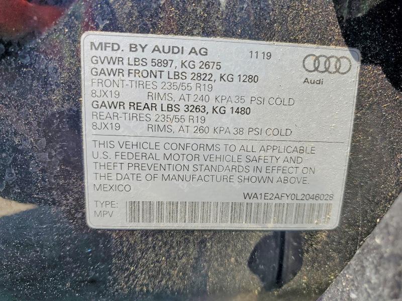 Продажа на аукционе авто 2020 Audi Q5 E, vin: WA1E2AFY0L2046028, номер лота: 63560296