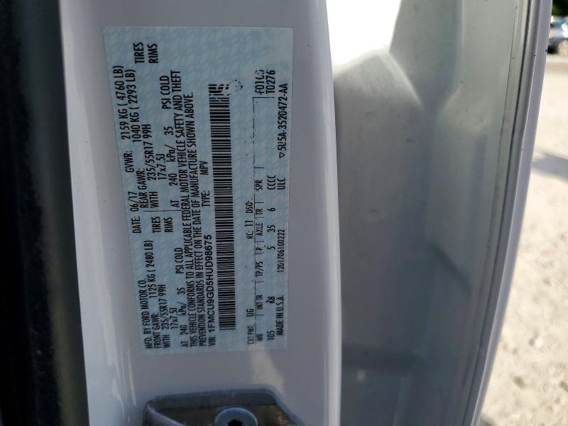 67158596 :رقم المزاد ، 1FMCU9GD5HUD98675 vin ، 2017 Ford Escape مزاد بيع