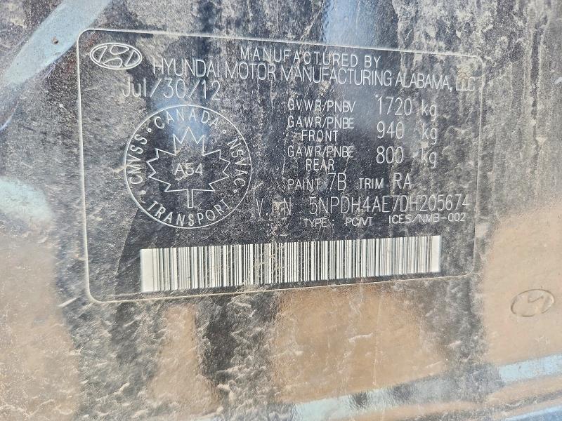 66632776 :رقم المزاد ، 5NPDH4AE7DH205674 vin ، 2013 Hyundai Elantra مزاد بيع