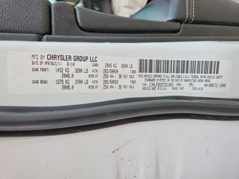 63924456 :رقم المزاد ، 1C4RJFBG2FC612421 vin ، 2015 Jeep Grand Cherokee مزاد بيع