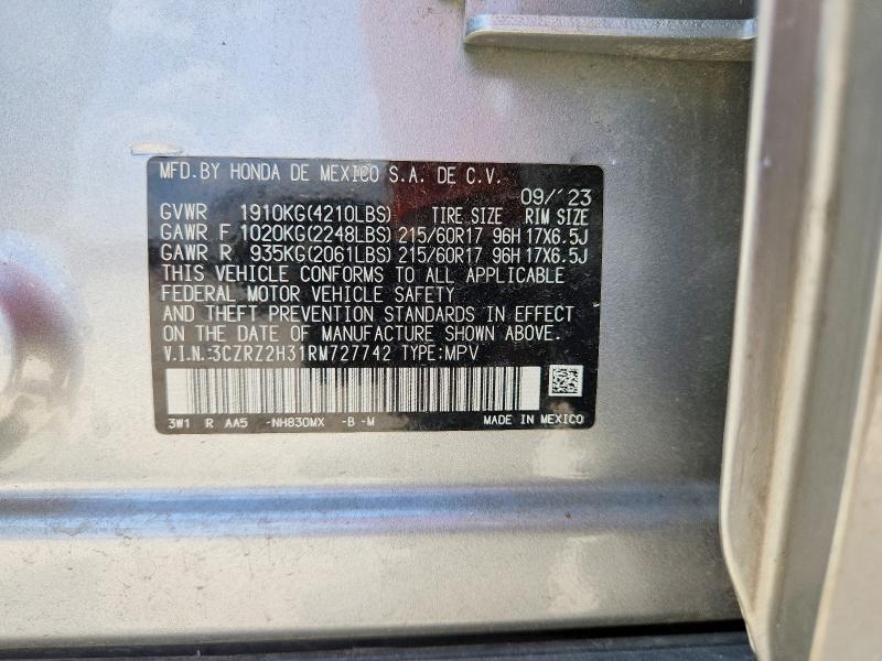 Aukcja sprzedaży 2024 Honda Hr-v, vin: 3CZRZ2H31RM727742, numer aukcji: 66077136