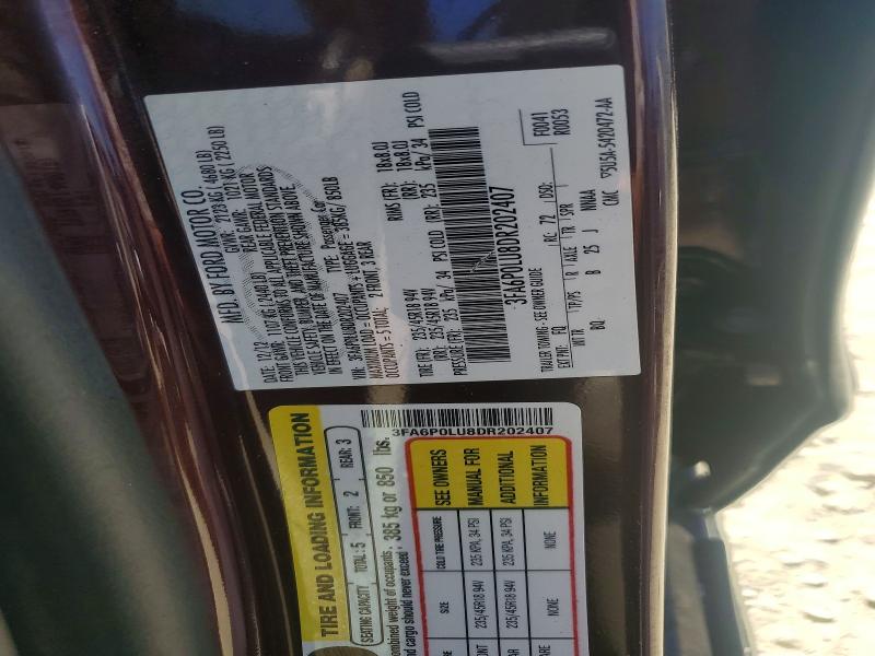Продажа на аукционе авто 2013 Ford Fusion, vin: 3FA6P0LU8DR202407, номер лота: 64107706