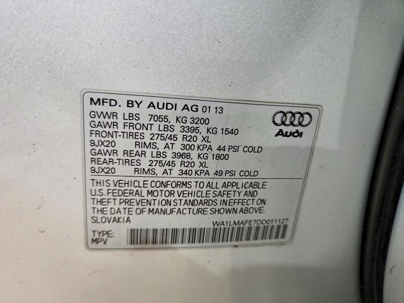 Aukcja sprzedaży 2013 Audi Q7, vin: WA1LMAFE7DD011127, numer aukcji: 65056936