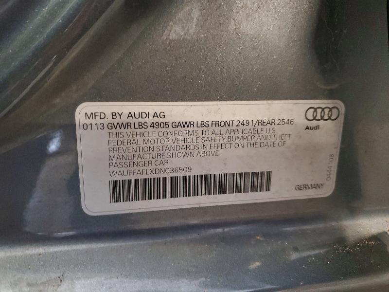 Продаж на аукціоні авто 2013 Audi A4, vin: WAUFFAFLXDN036509, номер лоту: 67077486