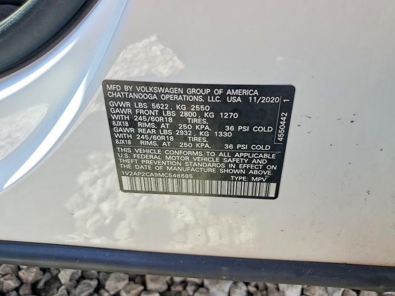 Продаж на аукціоні авто 2021 Volkswagen Atlas, vin: 1V2AP2CA9MC546685, номер лоту: 65732616