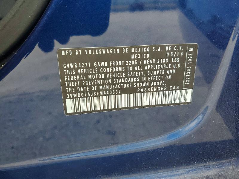 Продажа на аукционе авто 2014 Volkswagen Jetta, vin: 3VWD07AJ8EM440597, номер лота: 66272296