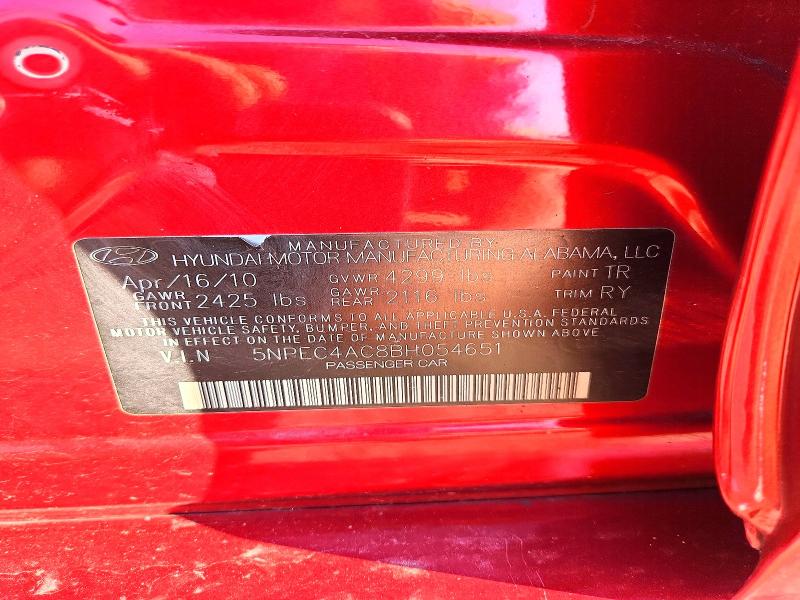 Aukcja sprzedaży 2011 Hyundai Sonata, vin: 5NPEC4AC8BH054651, numer aukcji: 66268566