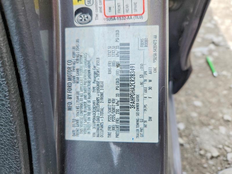 Aukcja sprzedaży 2012 Ford Fusion, vin: 3FAHP0HA2CR283491, numer aukcji: 64457476