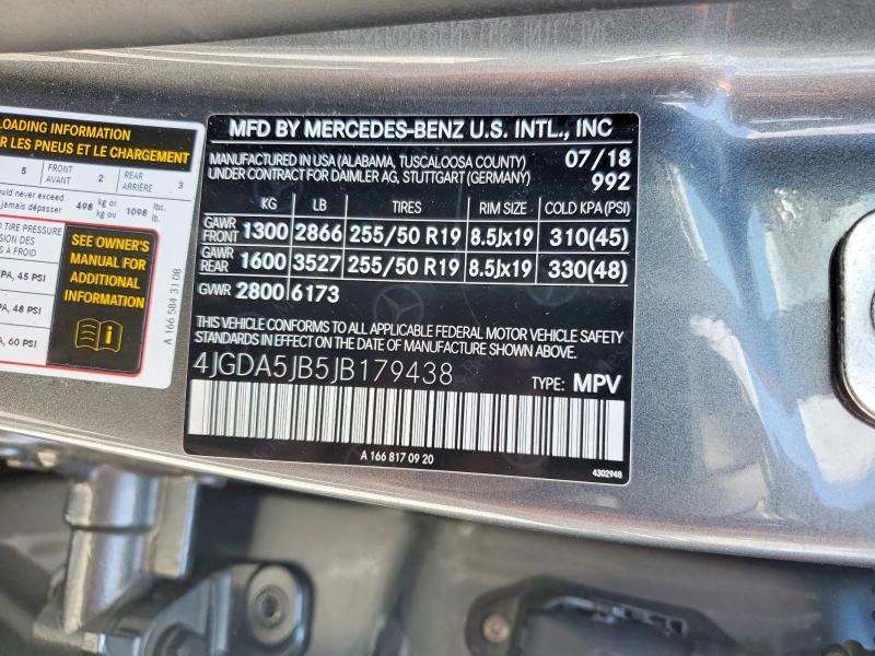 Продаж на аукціоні авто 2018 Mercedes-benz Gle, vin: 4JGDA5JB5JB179438, номер лоту: 64893406