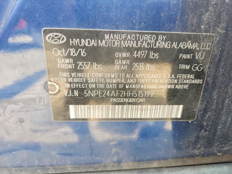 Продажа на аукционе авто 2017 Hyundai Sonata, vin: 5NPE24AF2HH515199, номер лота: 65013836
