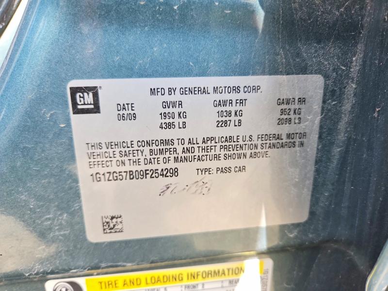 Продажа на аукционе авто 2009 Chevrolet Malibu, vin: 1G1ZG57B09F254298, номер лота: 65165516