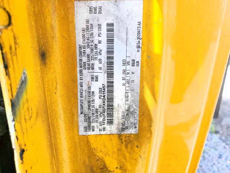 65519866 :رقم المزاد ، 1FDUFGTXKDA15457 vin ، 2019 Ford F450 مزاد بيع