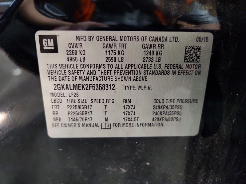 64651506 :رقم المزاد ، 2GKALMEK2F6368312 vin ، 2015 Gmc Terrain مزاد بيع