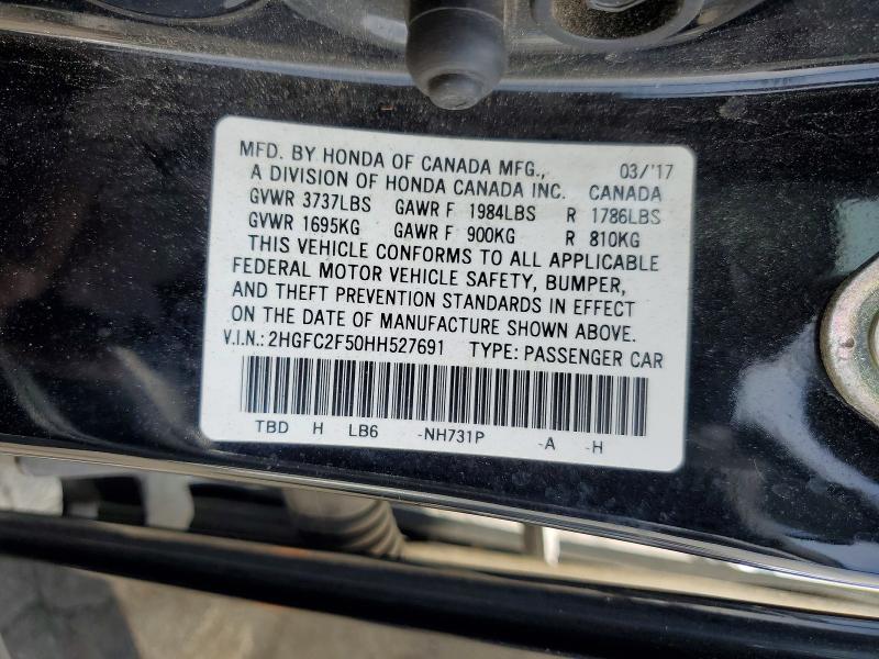 Aukcja sprzedaży 2017 Honda Civic, vin: 2HGFC2F50HH527691, numer aukcji: 65037936