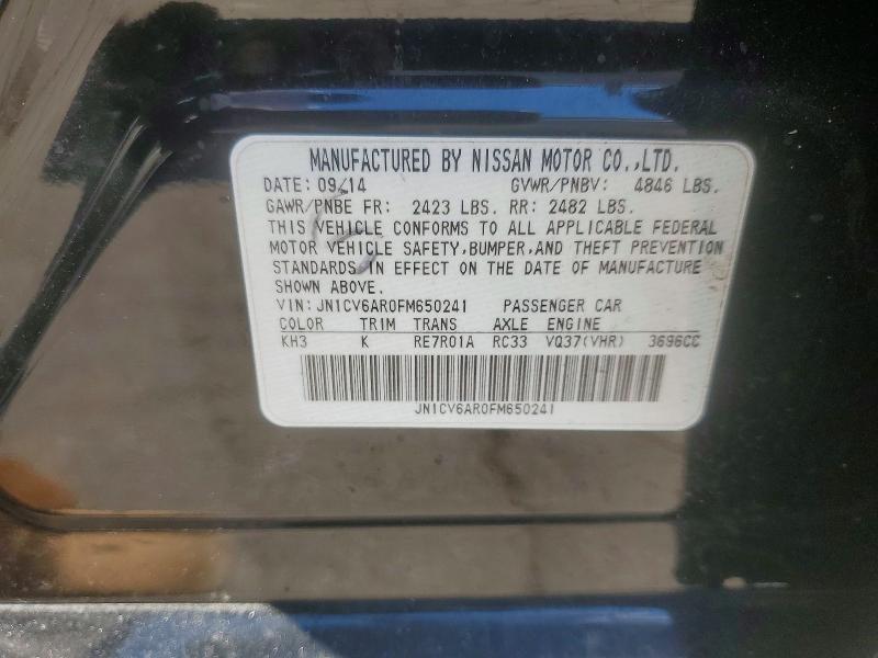 2015 Infiniti Q40 მანქანა იყიდება აუქციონზე, vin: JN1CV6AR0FM650241, აუქციონის ნომერი: 66442356