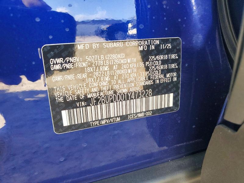 64059966 :رقم المزاد ، JF2BUPDD0TY473228 vin ، 2026 Subaru Outback مزاد بيع