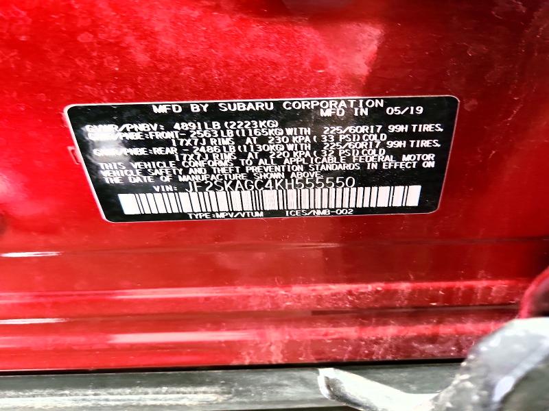Aukcja sprzedaży 2019 Subaru Forester, vin: JF2SKAGC4KH555550, numer aukcji: 65343636