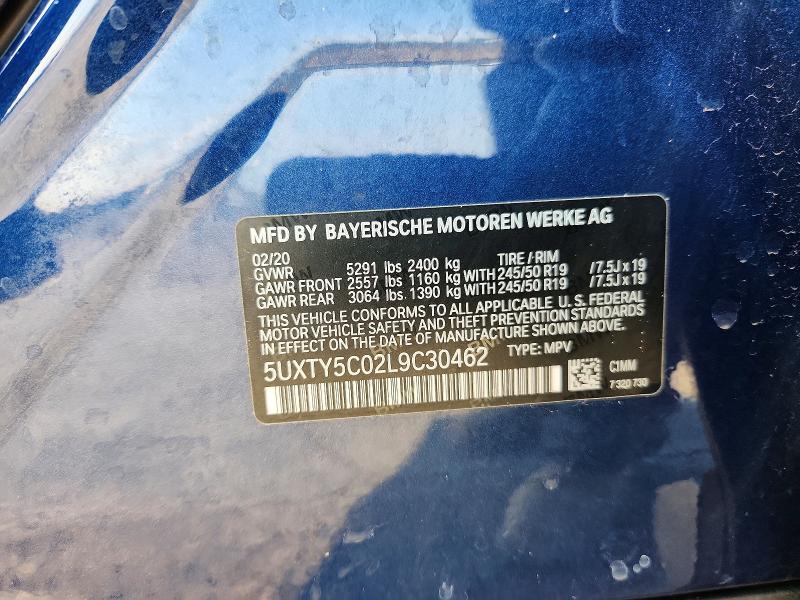 Aukcja sprzedaży 2020 Bmw X3, vin: 5UXTY5C02L9C30462, numer aukcji: 66604606