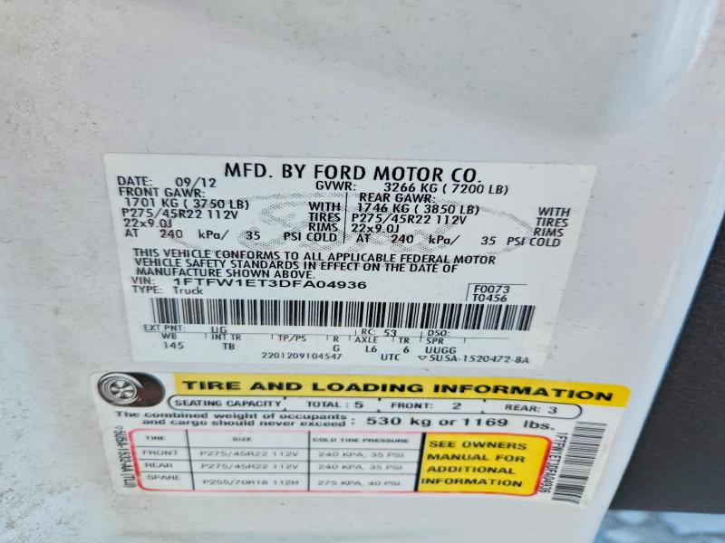 Aukcja sprzedaży 2013 Ford F150, vin: 1FTFW1ET3DFA04936, numer aukcji: 66716116
