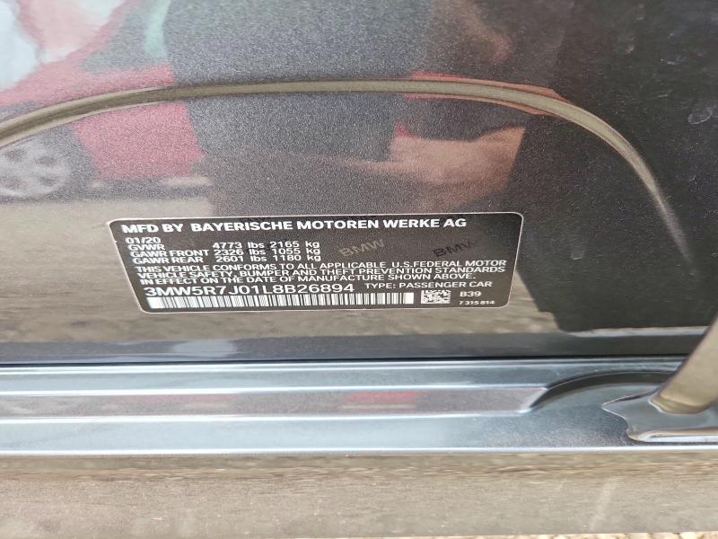 Aukcja sprzedaży 2020 Bmw 330xi, vin: 3MW5R7J01L8B26894, numer aukcji: 65457796