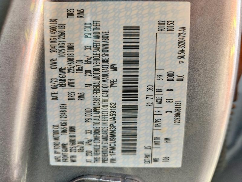 64695556 :رقم المزاد ، 1FMCU9MN3PUA59182 vin ، 2023 Ford Escape مزاد بيع
