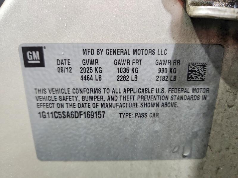 Продаж на аукціоні авто 2013 Chevrolet Malibu, vin: 1G11C5SA6DF169157, номер лоту: 64534306