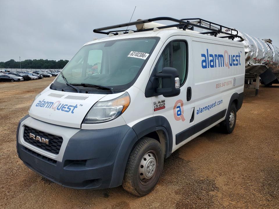 63102386 :رقم المزاد ، 3C6TRVAG9KE543232 vin ، 2019 Ram Promaster 1500 مزاد بيع