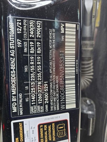 Продаж на аукціоні авто 2022 Mercedes-benz Glc, vin: W1N0G8EB5NV353311, номер лоту: 66011846