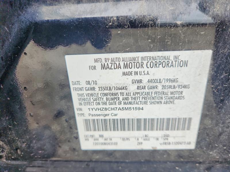 Aukcja sprzedaży 2010 Mazda 6, vin: 1YVHZ8CH7A5M51594, numer aukcji: 64856246