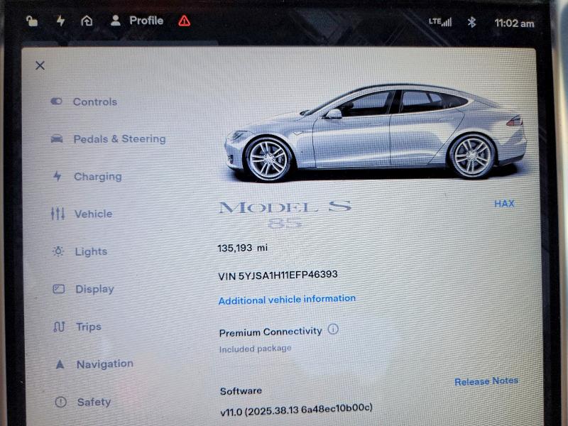 Aukcja sprzedaży 2014 Tesla Model S, vin: 5YJSA1H11EFP46393, numer aukcji: 64381606