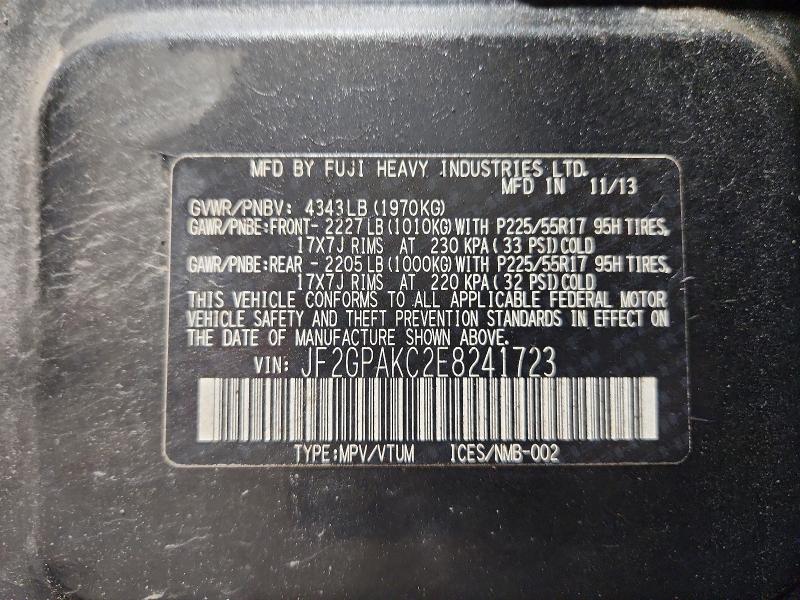 65823806 :رقم المزاد ، JF2GPAKC2E8241723 vin ، 2014 Subaru Xv Crosstrek مزاد بيع
