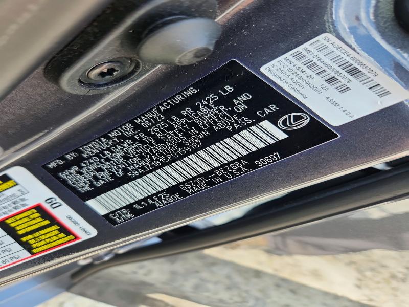 Продаж на аукціоні авто 2023 Lexus Es, vin: 58AJZ1B15PU159187, номер лоту: 63360366
